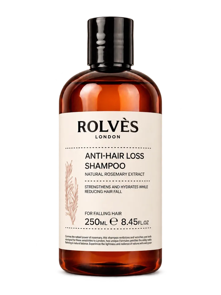 ROLVÈS anti-dökülme şampuan şişesi, 250 ml amber plastik ambalaj