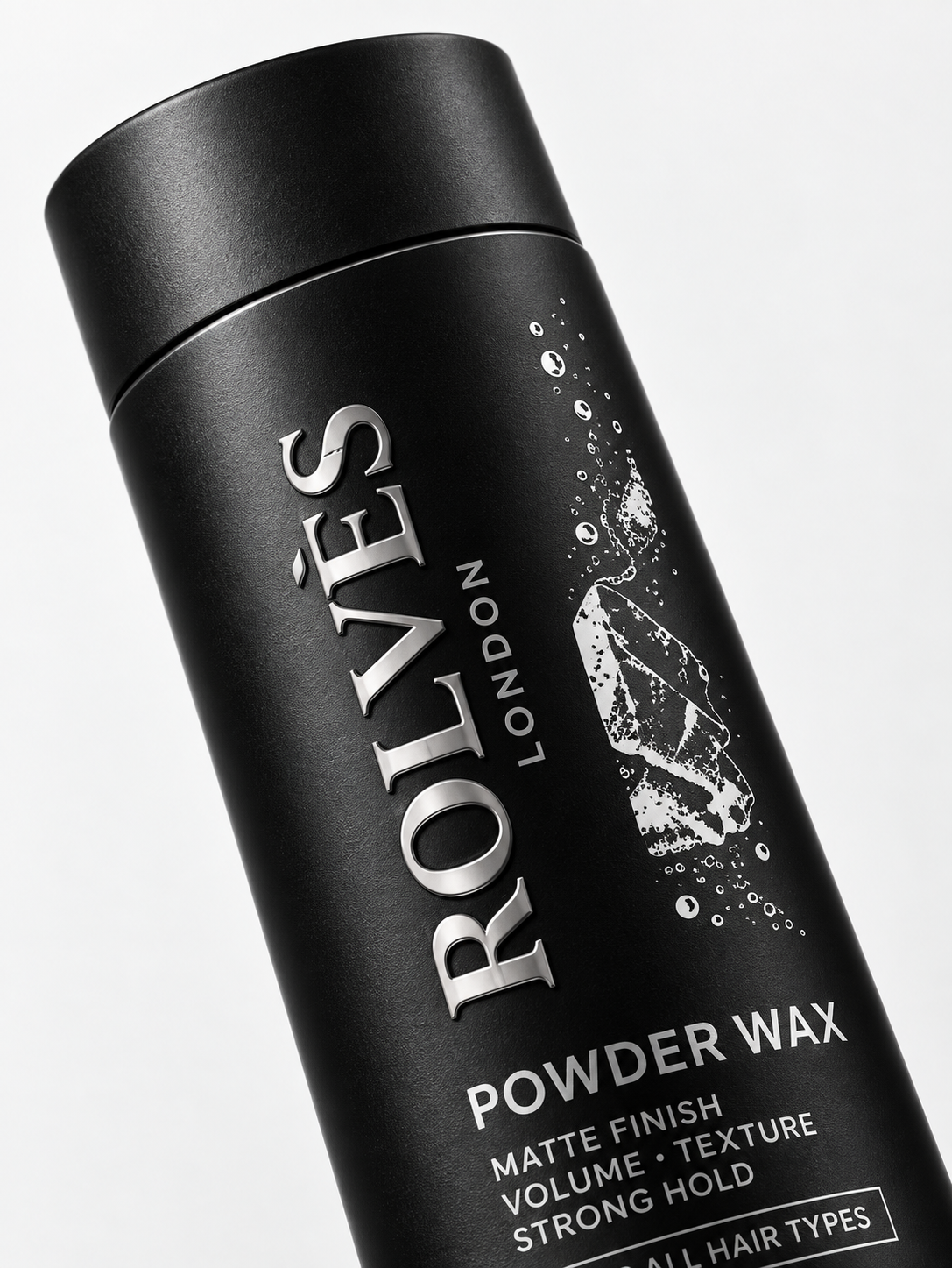 ROLVES Power Wax pudra wax şişesinin etiket ve kapak detayları