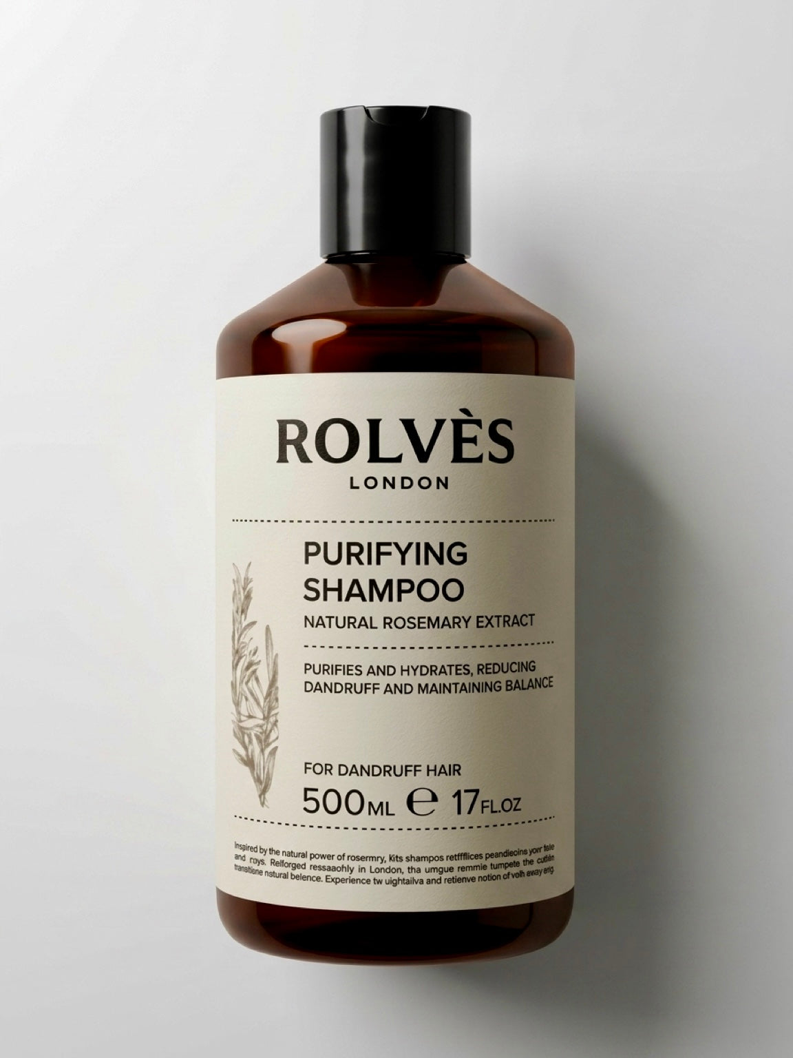 ROLVÈS London kepek karşıtı biberiye özlü 500 ml şampuan şişesi