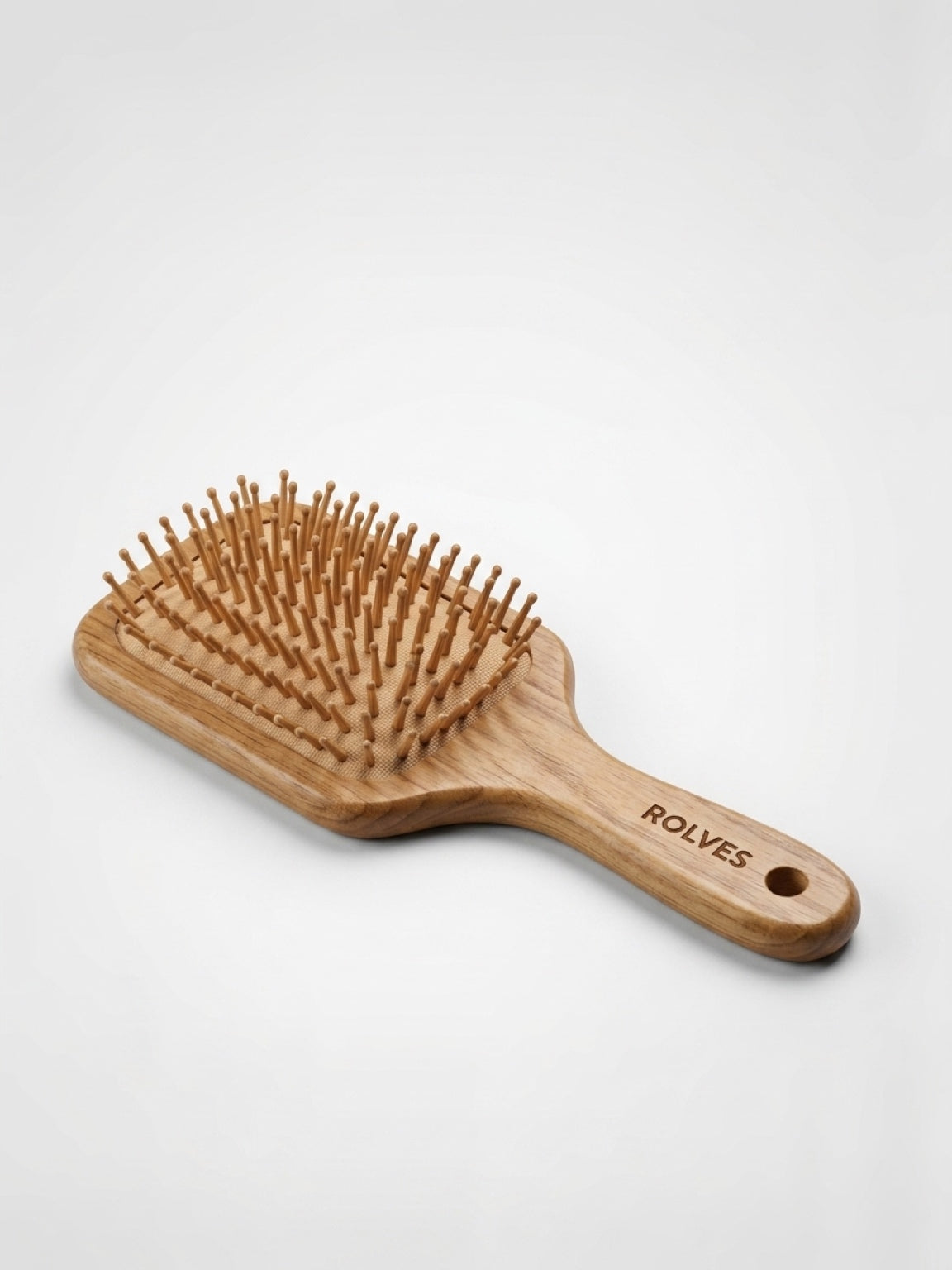 Bambu saç fırçası, ergonomik ahşap saplı sık dişli masaj fırçası