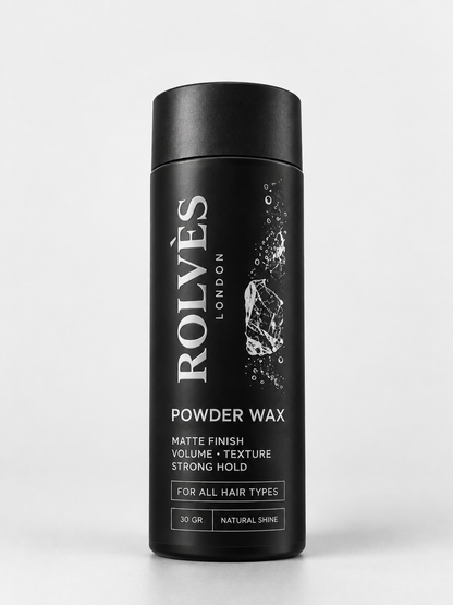ROLVES Power Wax 30 g pudra wax, siyah şişenin ön görünümü